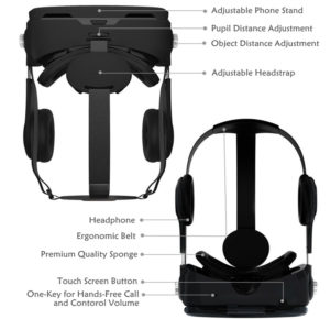 AOGUERBE Casques de Réalité Virtuelle Lunettes 3D VR et Télécommande Bluetooth