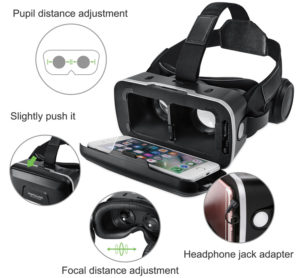 HAMSWAN Casque VR Lunettes 3D Réalité Virtuelle avec Casque Intégré
