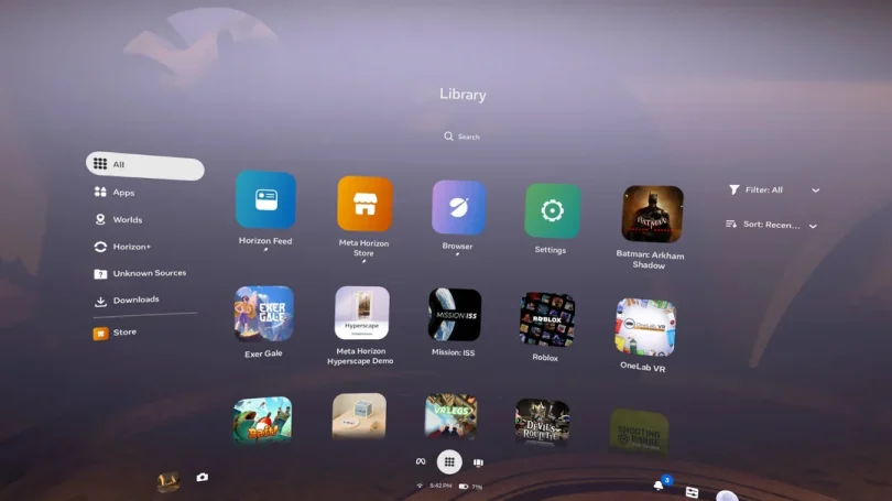Lancement des Jeux PC VR Depuis la Bibliothèque de Quest Nouveauté de la Version v81 PTC