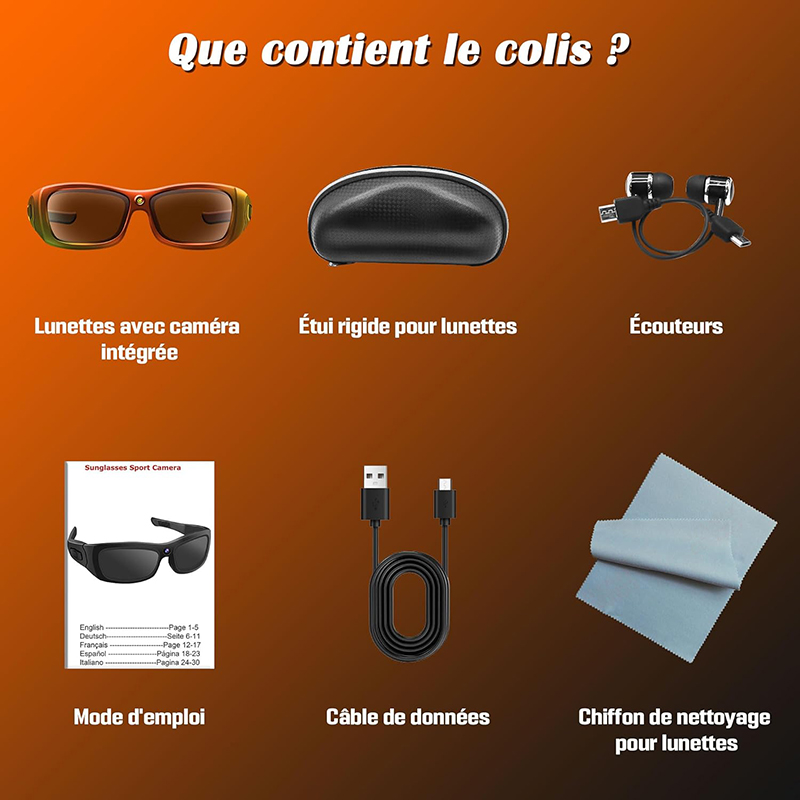 Details Test Complet des Lunettes Chujianxi avec Caméra 4K Sport et Technologie Réunis