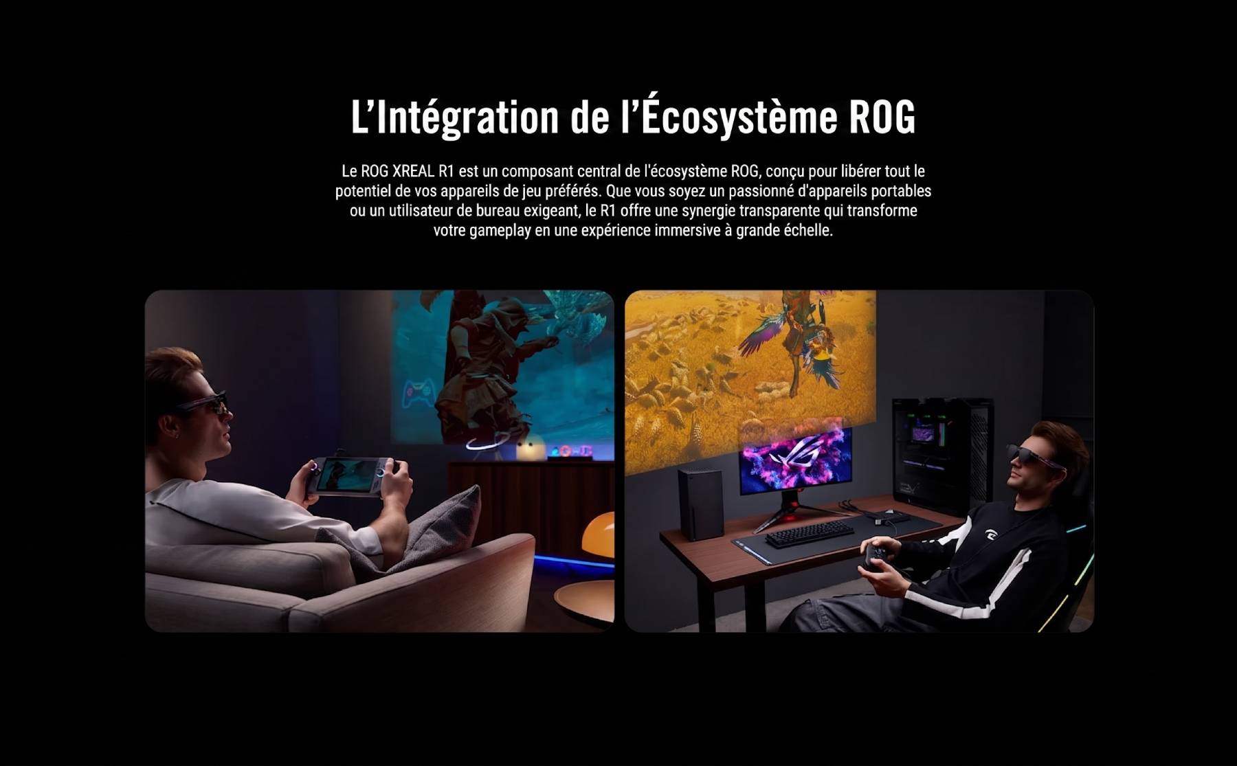 ASUS ROG Xreal R1 intégration écosystème ROG Ally et setup PC gaming